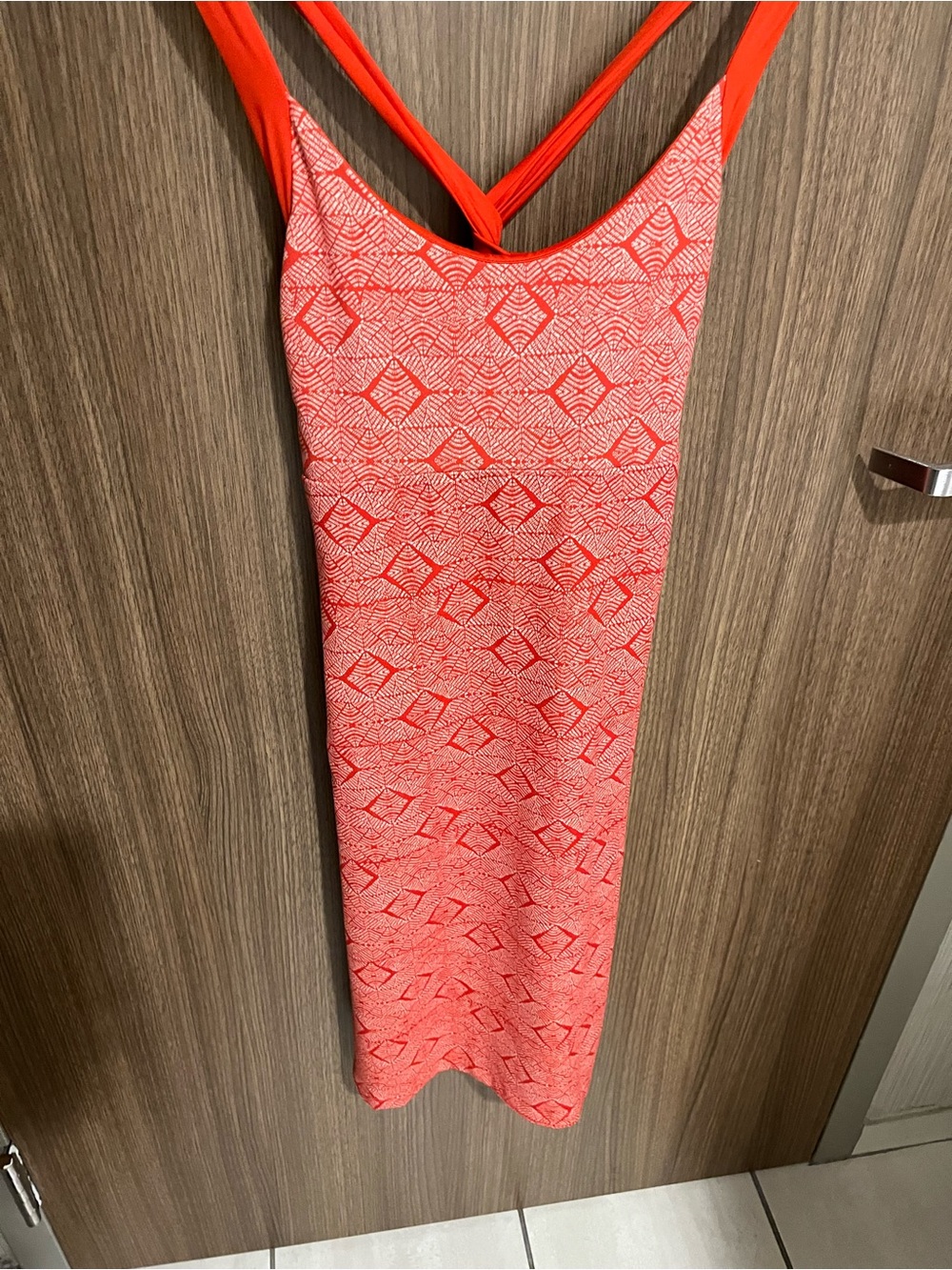 Sleeveless Coral Patterned Women's Dress